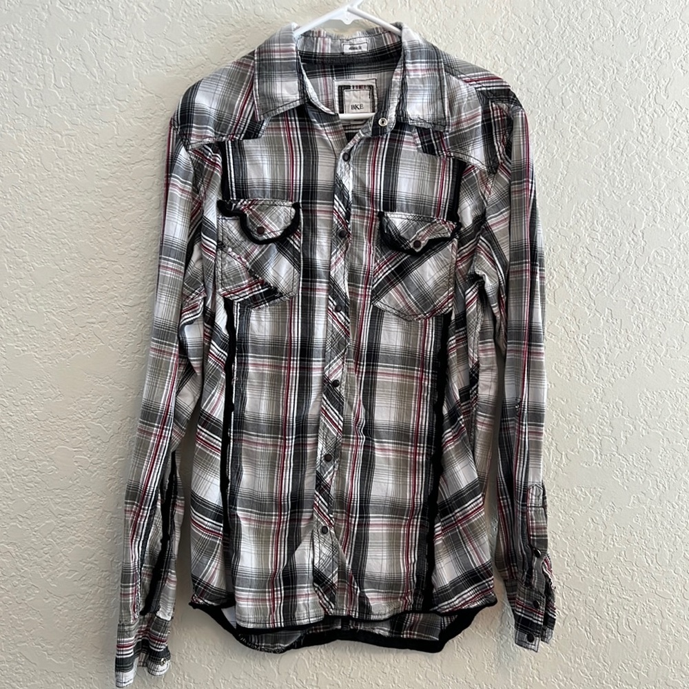 BKE Men’s Flannel Button Up Shirt Size M